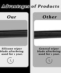 Comparison of wiper blade durability, showcasing Top Shelf Hella Durable 4 Pack Frameless Windshield Wiper Blade Refills.