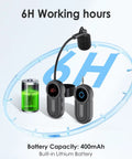 UHF Wireless Flute Microphone System With Receiver And Transmitter Crystal Clear Audio 160ft Range And Digital Screen battery view