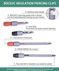 Heavy Duty Wire Piercing Probe Clip Set For Multimeters, 4mm Push On Banana Plug Leads, visible insulation piercing clips.