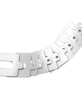 80 Piece Slotted Shim Set 2x2 Inch Stainless Steel With Eight Thicknesses for precise leveling and alignment, displayed stacked.