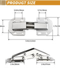 Dimensions of Two-Pack Hidden Hinges For Frameless Cabinet Doors, 90 Degree Concealed Surface-Mount Hinges, 0.6 to 1 inch thickness
