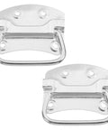 2 Pack Heavy Duty Chest Handles Zinc Plated Case Pull Handles for Toolbox and Trash Can, Silver Iron Ring Handles
