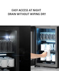 Massive Cup Warmer Cabinet With Smart Touch Panel, PTC Heating Keeps Your Brews Nice And Toasty For Pantries, Break Rooms, And Office Lounges showing easy access to mugs and glasses.