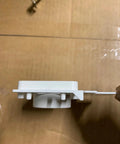 Side view of durable white plastic Inlet Valve Mounting Bracket Replacement for Wall Built-In Central Vacuum Systems