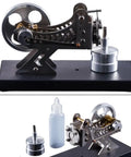 Steam Engine Model Kit For DIY Learning With Aluminum Body, Hot Gas Turbine Motor displayed on a desk