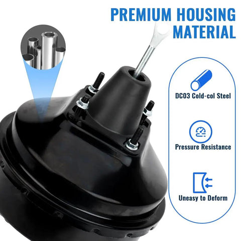 Heavy Duty Vacuum Power Brake Booster For Chevy Silverado Cadillac Escalade Tahoe Suburban Avalanche 2003 To 2007, with premium DC03 cold-rolled steel housing.