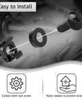 Top Notch Black M6 X 16mm Rack Mount Cage Screws And Nuts Pack For Server Cabinets Features Solid Steel Hardware showcases an M6 rack screw and nylon washer.
