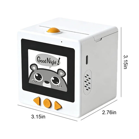 Sweet Smart AI Voice Activated Sticker Printer Portable Inkless Thermal Craft Device With Touchscreen Panel For Quick Kid Friendly Art Creations And No Sweat Cleanup Always, 3.15in square design.