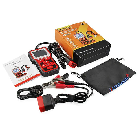2 In 1 OBD2 Scanner And Battery Tester For 6V/12V Cars And Light Trucks, Car Diagnostic Scan Tool With Check Engine Codes, Live Data, O2 Sensor, Freeze Frame, Alternator Load Test, with cables and manual