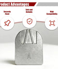 Three Piece Car Rear View Mirror Mount Set, silver aluminum bracket with compatibility, safety icons visible