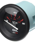 Oil pressure gauge kit, 80 psi, blue housing, automotive part (front view)
