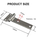 Set Of 2 Heavy Duty Stainless Steel 135mm T Hinge Set, Marine Grade 304 Boat Hardware, showing dimensions and brushed finish