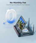Home Security Camera System With 4 Outdoor 5MP Cameras 16 Channel NVR And 10.1 Inch LCD Monitor Plug In Power 1TB HDD display