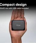 Hand holding X10 Pro 4TB Portable SSD With Up To 2100 MBps Read And 2000 MBps Write For PC And Mac USB C 3.2 Compact Design