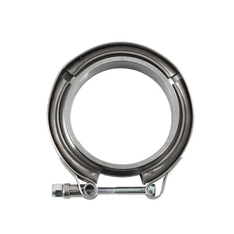 3 Inch V Band Flange Clamp Kit With Ridge Machined Flanges Stainless Steel 4 Clamps And 8 Flanges For Exhaust Downpipe Intercooler And Turbo Install Easy To Install And Remove Premium Performance Upgrade showing a single clamp