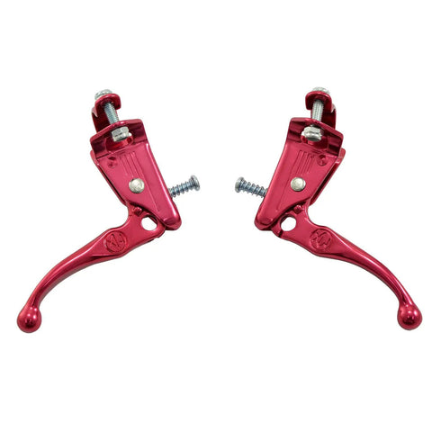 Tech 3 Brake Lever Set For Old School BMX Aluminum Left And Right Levers 22.2mm Clamp Caliper Or Cantilever Brakes Compatible Red Anodized
