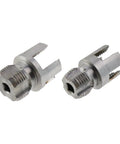 Electric Drill Compatible Pipe Threading Tool Set With 1/2 And 3/4 Inch Dies, Heavy Duty PVC Thread Cutter Kit parts close-up.