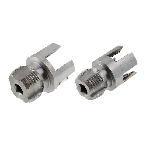 Electric Drill Compatible Pipe Threading Tool Set With 1/2 And 3/4 Inch Dies, Heavy Duty PVC Thread Cutter Kit parts close-up.