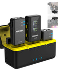 Pro Grade Wireless Lavalier Mic Set With Dual Transmitters And Receiver, Smart Noise Cancelling Lav in charging case