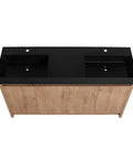 Slick 60 Inch Matte Black Resin Vanity Sink With Heavy Hitter Thick Edge Profile For Top Shelf Bathroom Upgrade Solid Resin Basin Top Mount view from above