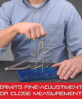Pro Grade Carpenter Divider With Tempered Steel Legs 9 Inch Adjustable Marking Tool in use for precise measurements