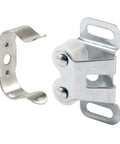 RV And Mobile Home Cabinet Door Catch With Double Post Chrome Steel Friction Latch showing its durable components.