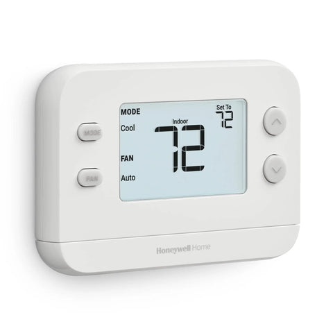 Hassle Free One Stage Wall Thermostat With A Sharp White Shell And Oversized Digital Display For Plug And Play Upgrades That Keep Your Place Cozy Year Round Without Any Tech Headaches