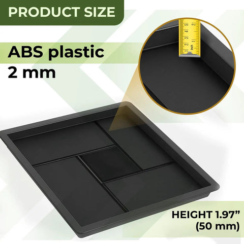 4 Piece Concrete Molds Set For DIY Patio Pavers And Labyrinth Pathmaker Slab Stones, ABS plastic mold with thickness and dimensions