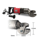 Pro Hydraulic Scissor Crimping Tool SC-16A Electric Steel Bar Cutter, featuring ergonomic grip and dimensions, ideal for heavy-duty use.