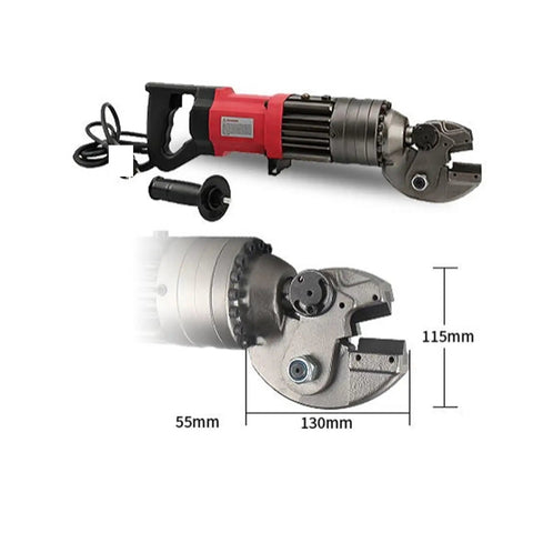 Heavy Duty Hydraulic Crimping Tool For Steel Cable And Wire Rope With Precision Scissor Action, SC-16A model with precise dimensions.