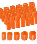25 Pack Round Rubber End Caps Orange Vinyl Covers For 1/4in 3/8in 1/2in 5/8in And 3/4in Inner Diameter Thread Protectors