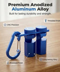 Heavy Duty Framing Square Attachment Jigs With Anti Slip Stair Gauges And 90 Degree Right Angle Clamps For Zero Play Carpenter Setup And Dead Square Woodworking Alignment Tools 2 Pack, blue anodized aluminum with threaded knobs.