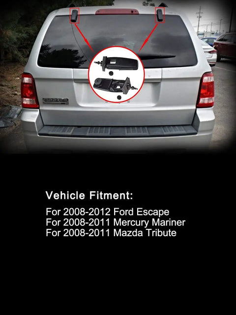Rear Window Liftgate Glass Hinge Set Right And Left Fits Ford Escape Mercury Mariner Mazda Tribute 2008 2012 Tailgate Rear Hatch Glass Replacement 8L8Z78420A68C 8L8Z78420A68D installed on a vehicle's rear window.