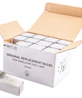 Open box of 12 Replacement 15 Watt Dimmable E12 Salt Lamp Bulb Warm White 1.9 Inch Fit For Himalayan Salt Lamps And Candle Warmers