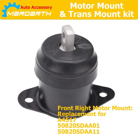 Honda Accord 2003 2004 2005 2006 2007 2.4L Automatic Beefed Up Engine And Transmission Mount Replacement Kit, part A4517