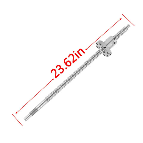 Anti Backlash CNC Ballscrew SFU1605 600mm With Nut For Precise Motion 16mm Diameter 5mm Lead CF54 Steel Precision C7, 23.62 in