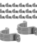 Killer Grip 20 Pack PVC Pipe Clamps Half Inch Conduit Straps in grey, ideal for securing indoor wiring and cable routing.
