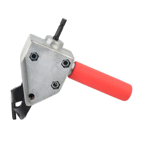 Electric Drill Attachment Metal Nibbler For Sheet Metal Turn Any Drill Into A Smooth Burr Free Cutter With No Sparks Ideal For Automotive Repair DIY Projects And Cutting Steel Or Iron Sheets, red handle
