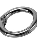Front view of the 300 Pack Mini Round Carabiner Clips One Inch Trigger Spring O Rings For Keychains Buckles Bags Purses Car Keys DIY Crafts Black Durable And Multipurpose For Home Office Travel Everyday Carry Essentials.
