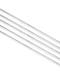 Heavy Duty Badass Stainless Steel D Shaft Motor Coupler Compatible With FRC FTC VEX Robotics 5 Pack, five shiny steel shafts.