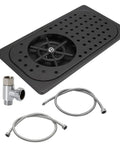 Stainless Steel Glass Rinser for Sink and Bar, One Push Cup Washer, Drip Tray and Drain, with hoses and connector