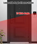 WiFi Smart Video Doorbell Cam With Chime, 720P HD Video installed on door showing wide-angle view for home security.