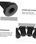 Close-up of four-pack sliding essential barn door track spacers and wall connectors for durable support and reliable rolling.