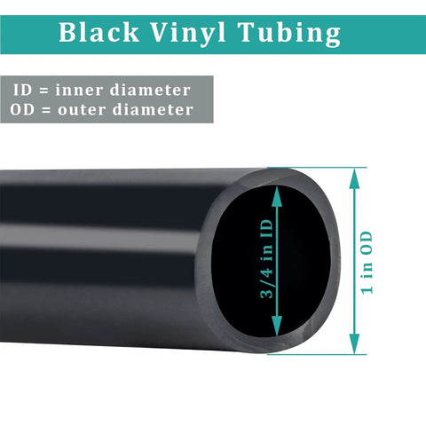 3/4 Inch Black Vinyl Tubing 10 Ft Flexible PVC Hose For Water Garden Pond Fountains And Light Gas Transfer, Low Pressure
