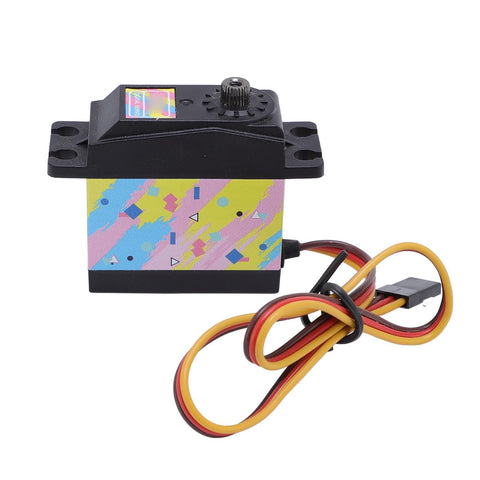 Heavy Duty 35Kg Digital RC Servo Featuring All Metal Gears And Beast Mode Response for 1/10 1/12 Scale cars with colored design.