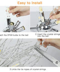 Easy installation instructions for Chic Crystal Pendant Light Fixture With 9 Light Firework Design In Modern Chrome Finish.