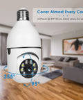 Wireless Security Camera With 5GHz And 2.4GHz WiFi HD Live View E27 Socket Spotlight Mount showing 360 degree PTZ feature