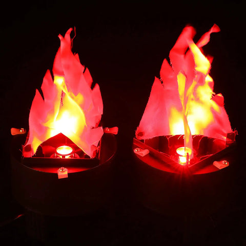 Lit 3D LED Fake Flame Lights 110V Realistic Campfire Effect Lamps Torch with red flame for bar stage home decor.