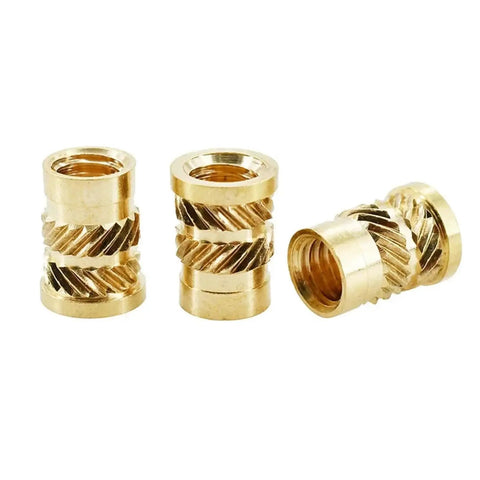 Knurled Threaded Inserts For Plastic M2 To M8 Brass Heat Melt Flange Nut Embedded Nutsert With Copper Core