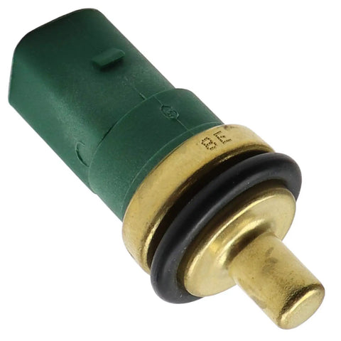 Engine Coolant Temperature Sensor Straight Shot Direct Fit Upgrade Daily Drivers Heavy Duty with green terminal and brass tip.